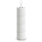 NearMoon Bath Toilet Paper Holder Stand, Freestanding Tissue Paper Storage with Reserve, Space Toilet 4 Rolls Holder for Bathroom/Kitchen Countertop-All Metal (1 Pack, White) - color: White
