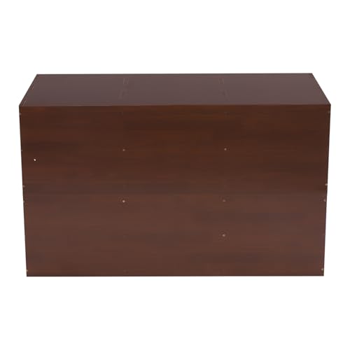 Solid Wood 6 Cube Storage Organizer Shelf, 2 Tier Open Bookcase Low Bookshelf with Closed Back Panel for Playroom, Living Room, Bedroom
