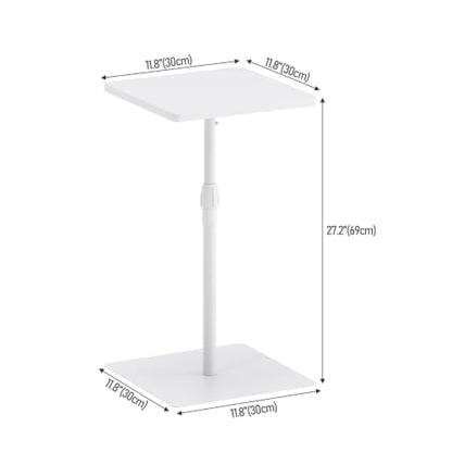 TUTOTAK Tall Side Table, Wide Top End Table, Adjustable Height Drink Table | Pedestal Table for Small Spaces, Accent Nightstand, livingroom, Bedroom, White TB01BW097 - color: White, size: 1 Pack, style: Square