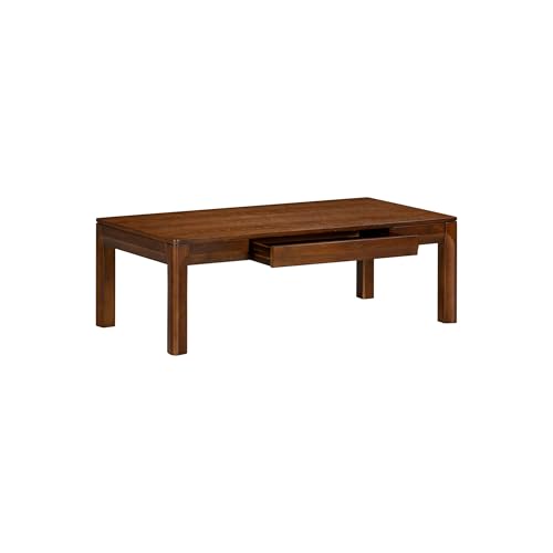 NTC Flow Modern Wooden Rectangle Coffee Table with Hidden Drawer – Waterproof & Heat Resistant, Dark Walnut - color: Dark Walnut, size: 47 Inch, style: Coffee Table