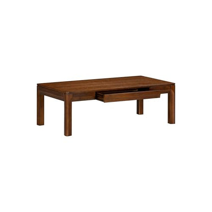 NTC Flow Modern Wooden Rectangle Coffee Table with Hidden Drawer – Waterproof & Heat Resistant, Dark Walnut - color: Dark Walnut, size: 47 Inch, style: Coffee Table