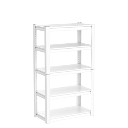 Raybee 72''H Garage Shelving, Storage Shelves 2010LBS, Adjustable 5 Tier Metal Shelving, Closet Garage Shelves Pantry Shelf for Kitchen Closet 72''H*31.7''W*16.3''D - size: 16.3"D x 31.7"W x 72"H,White