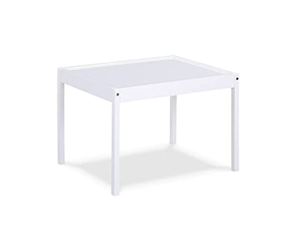 Della Solid Wood Table & 2 Chair Set - White, 25"x19"x18", Durable Play Furniture for Arts, Crafts & Tea Parties, Kiln-Dried Rubberwood, Made in Thailand