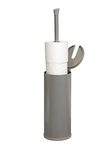 Zenna Home Easy Access Brushed Nickel Toilet Paper Holder, Rustproof, Holds 3 Rolls, Toilet Paper Storage with Lid and Easy Grip Handle, Bath Tissue Holder with Lid, Brushed Nickel - color: Brushed Nickel