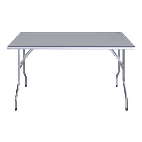 AmGood 24 in. x 60 in. Stainless Steel Open Base Folding Utility Table - size: 24" Deep x 60" Long, style: No Undershelf