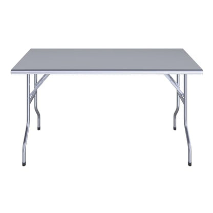 AmGood 24 in. x 60 in. Stainless Steel Open Base Folding Utility Table - size: 24" Deep x 60" Long, style: No Undershelf