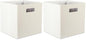 DII Poly-Cube Storage Collection Hard Sided, Collapsible Solid, Large, Off White (Pack of 2) - color: Off White, size: Large Square, 13x13x13" (Pack of 2)