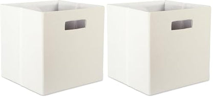 DII Poly-Cube Storage Collection Hard Sided, Collapsible Solid, Small, Off White (Pack of 2) - color: Off White, size: Small Square, 11x11x11" (Pack of 2)