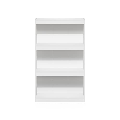 Furinno Jaya Enhanced Home Bookcase 3-Tier Adjustable Bookshelf, White - color: White, size: 3-Tier Thick