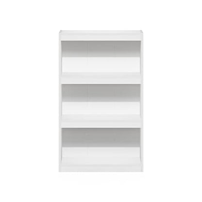 Furinno Jaya Enhanced Home Bookcase 3-Tier Adjustable Bookshelf, White - color: White, size: 3-Tier Thick