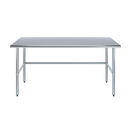 24 in. x 72 in. Open Base Stainless Steel Work Table | Residential & Commercial | Food Prep | Heavy Duty Utility Work Station | NSF - size: 72 in. Length x 24 in. Width