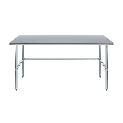 24 in. x 72 in. Open Base Stainless Steel Work Table | Residential & Commercial | Food Prep | Heavy Duty Utility Work Station | NSF - size: 72 in. Length x 24 in. Width