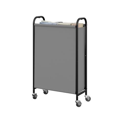 GRANNY SAYS 80L Laundry Hamper, Slim Laundry Basket with Wheels and Handles, Durable and Sturdy Rolling Laundry Cart for Laundry, Corners, Closet, Bedroom, Grey - color: Grey, size: 80L
