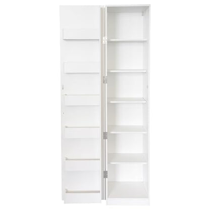 Kitchen Pantry Cabinet White Freestanding Buffet Cupboard with 6 Shelves & 12 Side Racks, Adjustable Shelves, Multi-Functional Storage for Kitchen, Living Room & Dining Room