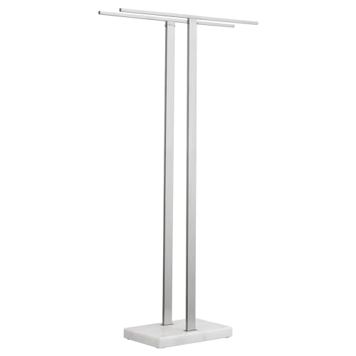 KES 37" H Standing Towel Rack, Heavy Marble Base, Brushed Finish | Taller Version, Equal Height, Fits Large Bath Towels, Free Standing Towel Holder, SUS304 Stainless Steel - color: Brushed Finish, size: 37" H (Equal-height)