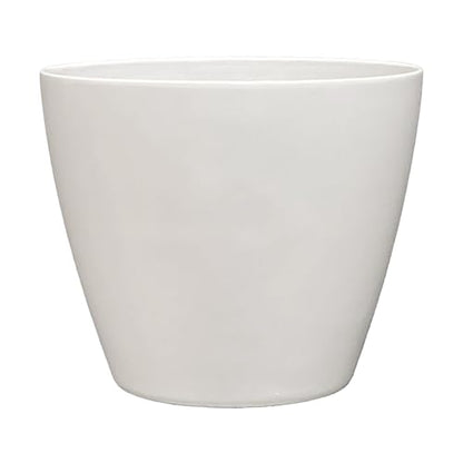 Vogue Resin Planter, Pottery Finish Garden Pot, 8” Stark White | Hand-Painted Finish Plant Pots, Lightweight Indoor Outdoor Planter, UV-Resistant, Great for Patio, Home & Garden Decor Accent
