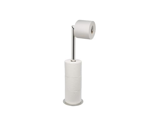 Joseph Joseph EasyStore Luxe 2 in 1 Free-Standing Toilet Paper Holder Stand, Premium Stainless Steel, Up to 4 Toilet Roll Storage - style: Stand