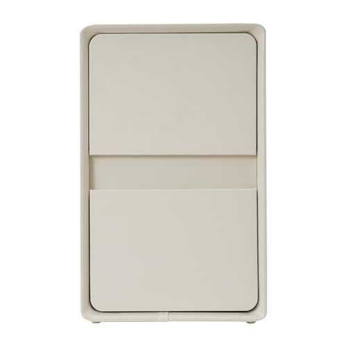 Modern Bedside Table, Minimalist Nightstand Small Narrow Side Table with 2 Drawers for Bedroom Living Room Small Space White