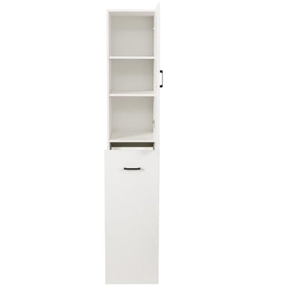 71" Spice Cabinet Pantry Cabinet for Kitchen, Tall Slim Storage Cart with Door & 3-Tier Shelf, Narrow Side of Fridge Next to Fridge Storage, Freestanding Narrow Pantry Cabinet for Small Spacem, White
