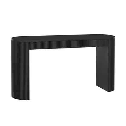 Console Table with Pine Veneer and Vertical Striped,for Entryway Hallway Living Room Bedroom Dining Room (Black#Vertical) - color: Black#vertical)