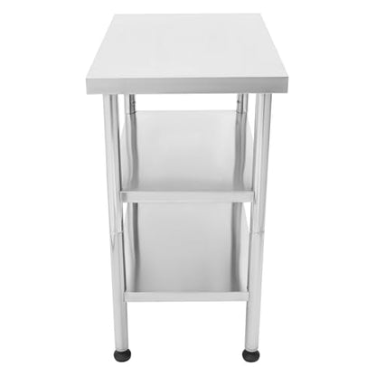 18"x24"x35" 3-Tier Industrial Work Table, Heavy Duty Stainless Steel Workstation with Adjustable Shelves, 350 lbs Top Load, 4 Swivel Casters and Leveling Feet for Restaurant or Home Use - size: 18 X 24 X 35 Inches