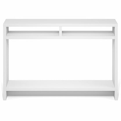 Furinno Viola Entryway Table, 3-Tier Narrow Console Table with Extra Thick Frame and Storage Shelf, 47.2" Wide Sofa Table, for Living Room, Home Office, Entryway, White - color: White
