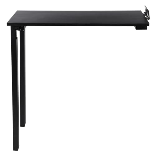 Folding Dining Table, Wall Mounted Folding Table with Support Legs, 29.52 x 15.75 x 29.13 Inch Sturdy Kitchen Desk, Wooden Desk for Small Space Bedroom Living Room Study Room Lounge Office (Black) - color: Black