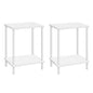 HOOBRO End Tables Set of 2, Small Side Table, Nightstand with 2-Layer Storage Shelves, Sofa Table for Small Spaces, Living Room, Bedroom, Stable Frame, Easy Assembly, White WW09BZP201 - color: White