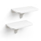 WELLAND 11.8" x 8.25" White Wall Mounted Desk Small Floating Shelves Set of 2 Folding Wall Shelves Drop-Leaf Table Fold Down Desk for RV, Camper, Loft Beds - color: White