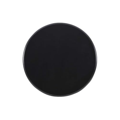 Pemberly Row Set of 2 Round Wood Accent Tables with Pedestal Base in Jet Black