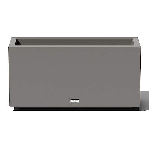 Veradek Block Series Long Box Planter - Large Rectangular Planter for Indoor or Outdoor Patio/Porch | Durable All-Weather Use with Drainage Holes | Modern Décor for Tall Plants, Flowers or Shrubs - color: Gray, size: Medium