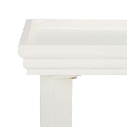 SAFAVIEH Home Collection – Naios White Accent Table, Modern Rectangular Side Table with Curved Legs, Minimalist Design (ACC9713B) - color: Ivory