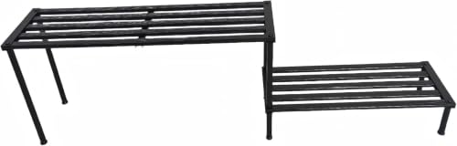 Metal Plant Stand, Rust-proof Aluminum Display Rack, Plants Display Stands Decoration Racks for Living Room Garden Balcony Patio (Ebony, 42.5-31.5Inch Set) - color: Ebony, size: 42.5-31.5Inch Set