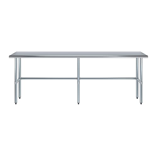 14 in. x 96 in. Open Base Stainless Steel Work Table | Residential & Commercial | Food Prep | Heavy Duty Utility Work Station | NSF - size: 96 in. Length x 14 in. Width