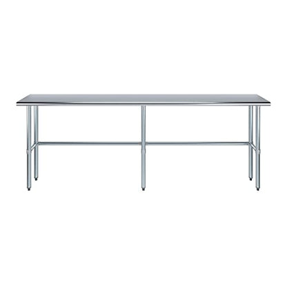 14 in. x 96 in. Open Base Stainless Steel Work Table | Residential & Commercial | Food Prep | Heavy Duty Utility Work Station | NSF - size: 96 in. Length x 14 in. Width