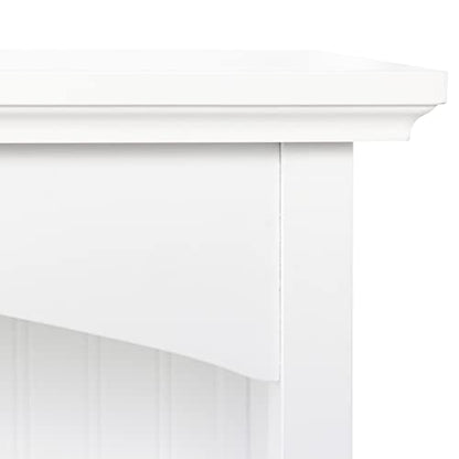 eHemco 3 Tier Bookcase with 2 Arched Supports, 40 Inches, White - color: White, size: 3 Tier