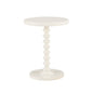 Powell Tarkin Round Off White Turned Spindle Pedestal Side Accent Table - color: Off White