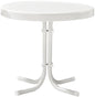 Crosley Furniture Griffith Weather Resistant Retro Metal Outdoor Side Table for Patio, Deck, Porch, Alabaster White - color: Alabaster White