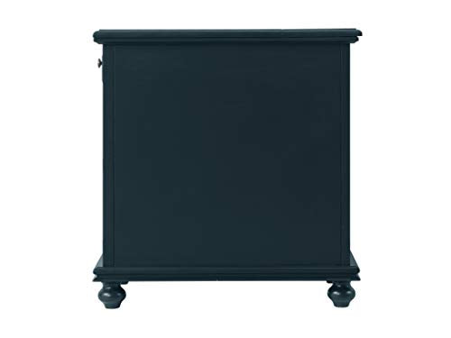 Martin Svensson Home Elegant Chairside End Table with Power — 24″W x 16″D x 25″H, Catalina Blue — Transitional Painted Accent Table with Flip-Top USB Charging, Drawer & Cabinet Storage - color: Catalina Blue