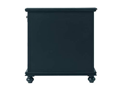 Martin Svensson Home Elegant Chairside End Table with Power — 24″W x 16″D x 25″H, Catalina Blue — Transitional Painted Accent Table with Flip-Top USB Charging, Drawer & Cabinet Storage - color: Catalina Blue