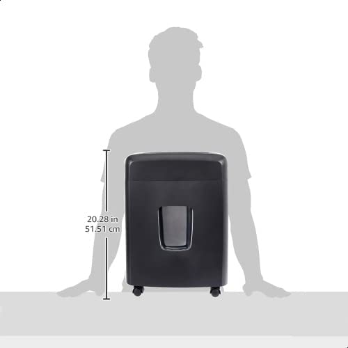 Amazon Basics 18 Sheet Cross Cut Paper, CD, and Credit Card Shredder with 6 Gallon Bin, 30 Minutes Continuous Run Time, Black - color: Black, size: 18 Sheet