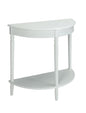 Convenience Concepts French Country Half-Round Entryway Table with Shelf, White - color: White