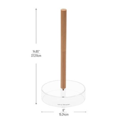Mind Reader Paper Towel Holder, Kichen Storage, Countertop Organizer, Caddy, Kitchen, Acrylic, 6"L x 6"W x 14.65"H, Brown - style: Paper Towel Holder