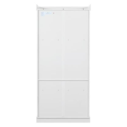 Polibi 77" Tall Freestanding Kitchen Pantry Cabinet, 35" L x 17.7" W Modern Shaker Style Storage Cupboard with Adjustable Shelves, Wine Racks, Drawers, Door Shelves, White - color: White
