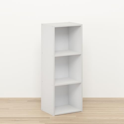 Seto Open Shelf Bookcase, Bookshelf for Living Room, Home Office, 3 Cubes, White - color: White, size: 3-Cube