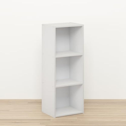 Seto Open Shelf Bookcase, Bookshelf for Living Room, Home Office, 3 Cubes, White - color: White, size: 3-Cube