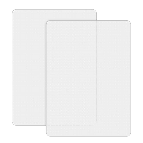 2 Pack Office Chair Mat for Carpets, 48" x 30" Clear Heavy Duty Plastic Floor Protector for Low Pile Carpeted Floors, Under Desk Computer Chair Mat for Home Office, Easy Glide and Flat Without Curling - size: 2PCS 48" X 30"
