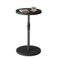 Adjustable Round Side Table, Small End Table, Pedestal Drink Table for Small Spaces, Tall Round Nightstand for Living Room Bedroom Sofa Couch, Black Wood Grain ET-010BW - color: Black Wood Grain