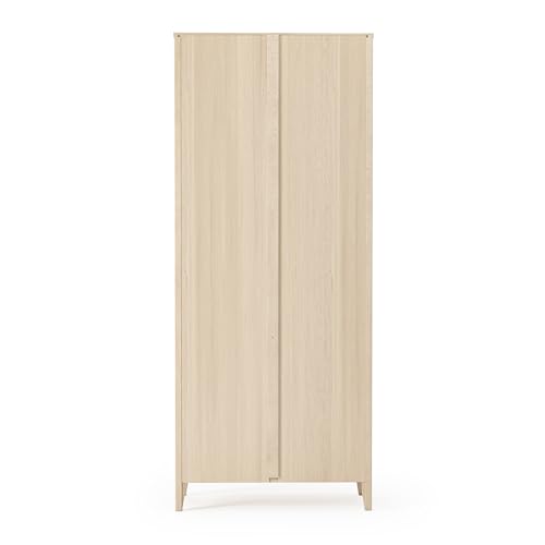 Camaflexi Shaker Style 6 Shelf Bookcase/Solid Wood / 72 inch Tall/Adjustable Shelving/Closed Back/Display Bookshelf for Living Room, Bedroom, Home and Office, Light Oak - color: Light Oak, size: 72"
