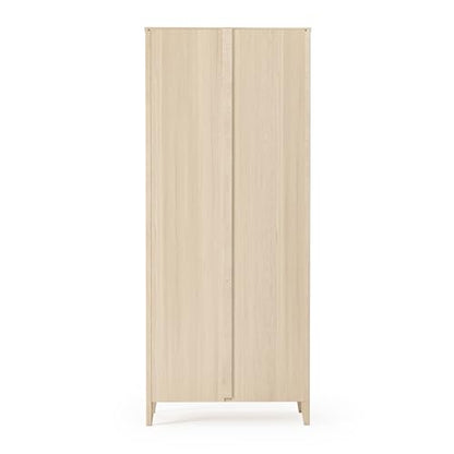 Camaflexi Shaker Style 6 Shelf Bookcase/Solid Wood / 72 inch Tall/Adjustable Shelving/Closed Back/Display Bookshelf for Living Room, Bedroom, Home and Office, Light Oak - color: Light Oak, size: 72"